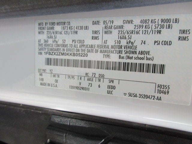 2019 Ford T-350 XLT 15 PASSENGER VAN XL