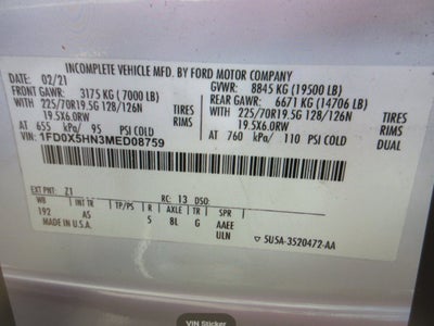 2021 Ford Super Duty F-550 EXT, UTILITY, 4X4 GAS XL