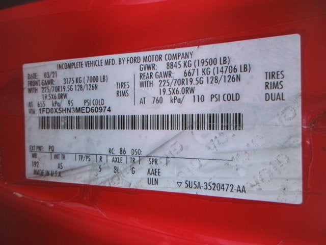 2021 Ford F-550, EXT CAB 4X4 GAS DUMP TRUCK XL