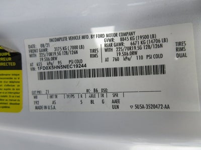 2022 Ford F550 SUPER CAB DUMP TRUCK, SNOW PLOW XL