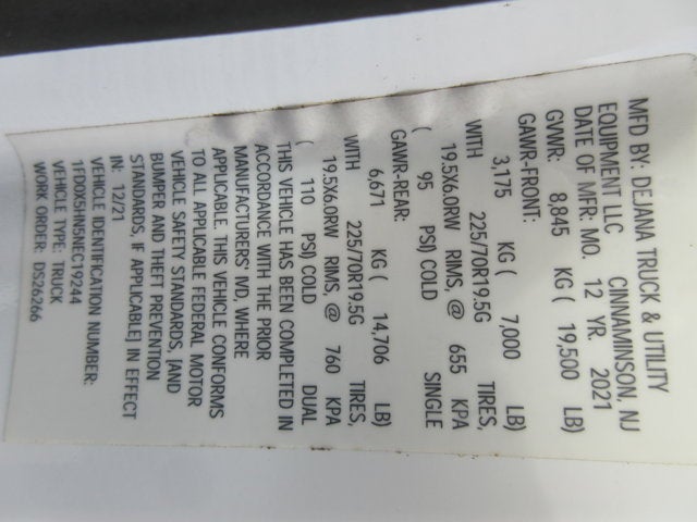 2022 Ford F550 SUPER CAB DUMP TRUCK, SNOW PLOW XL