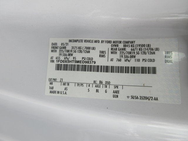 2021 Ford F550 EXT CAB, 4X4 DIESEL, DUMP XL