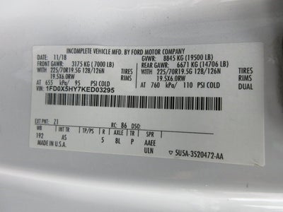 2019 Ford Super Duty F-550 MASON DUMP EXT CAB XL