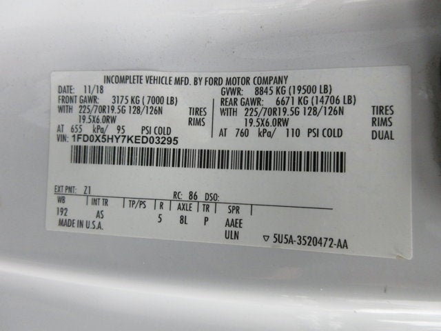 2019 Ford Super Duty F-550 MASON DUMP EXT CAB XL