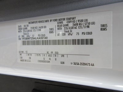 2020 Ford Transit Chassis T-350 KUV SERVICE BODY, AWD,