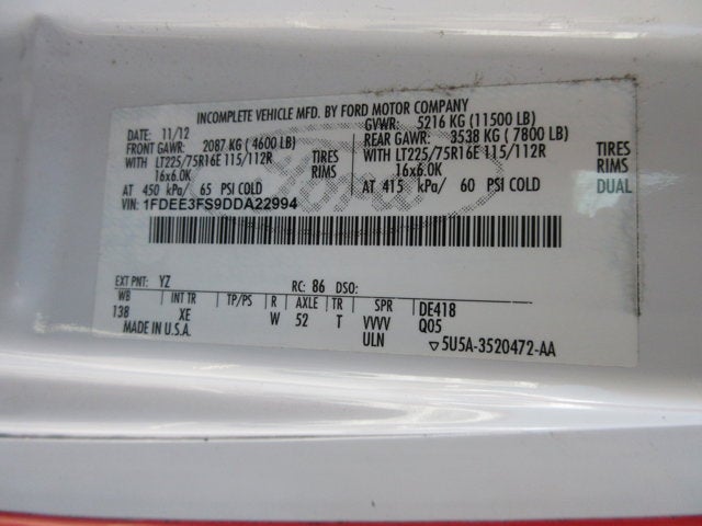 2013 Ford Econoline Commercial Cutaway E-350 Super Duty 138" 5-Spd SRW