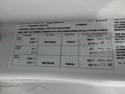 2018 Ford TRANSIT 350, 6 PASS, HANDICAP BUS T-350 DRW 138" WB 10360 GVWR