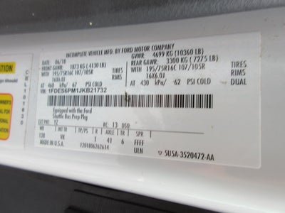 2018 Ford TRANSIT 350, 6 PASS, HANDICAP BUS T-350 DRW 138" WB 10360 GVWR
