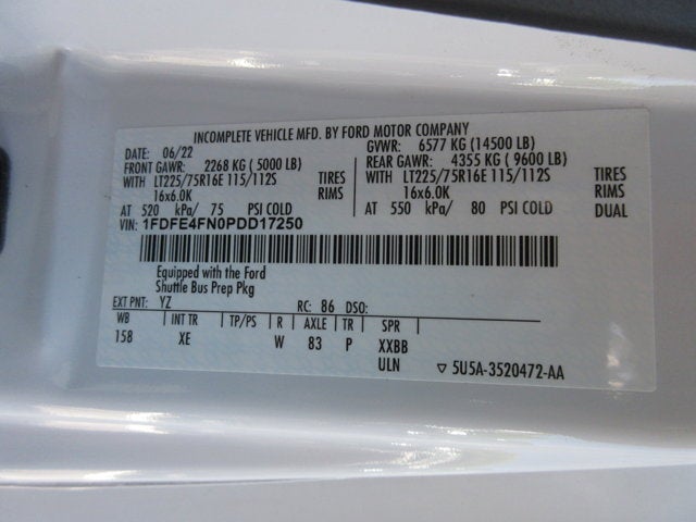 2023 Ford E-450, 14 PASSENGER, HANDICAP BUS E-450 DRW 158" WB