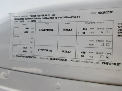 2019 Ford E-450, 25 PASSENGER BUS E-450 DRW 158" WB