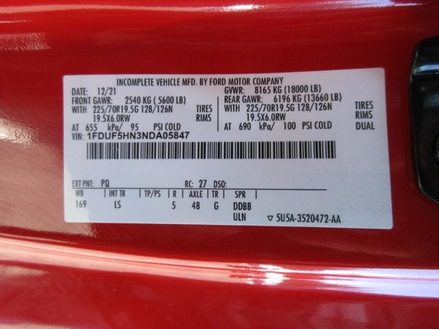 2022 Ford Super Duty F-550 DRW REG CAB 4X4,11' DUMP TRUCK