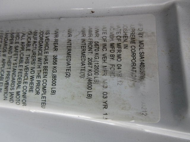 2012 Ford Econoline Commercial Cutaway 14' BOX TRUCK, 46K MILES