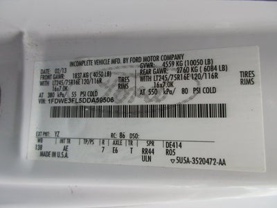 2013 Ford E-350 ENCLOSED SERVICE TRUCK, SRW E-350 Super Duty 138" 5-Spd SRW