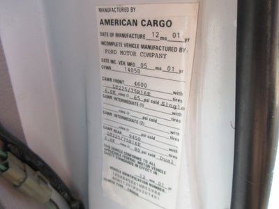 2001 Ford E450, 15 FOOT BOX TRUCK,, E-450 Super Duty 158" WB DRW