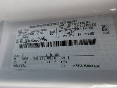 2022 Ford E-450, 14' BOX TRUCK, LIFTGATE E-450 DRW 158" WB