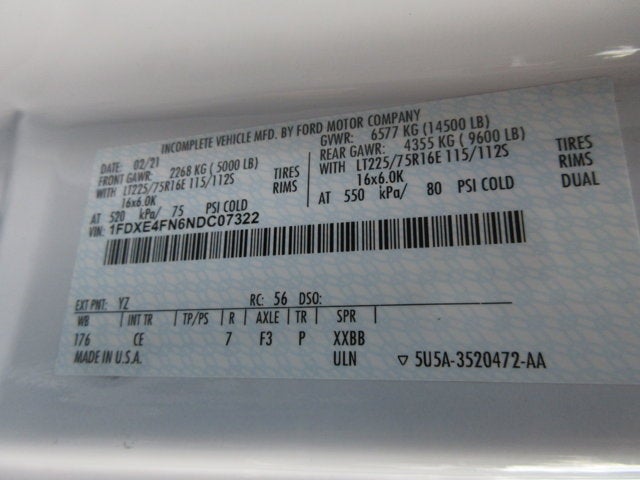 2022 Ford E-450, 14' BOX TRUCK, LIFTGATE E-450 DRW 158" WB