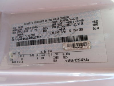 2010 Ford Econoline Commercial Cutaway E450, 16 FOOT BOX TRUCK