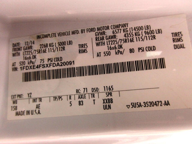 2015 Ford Econoline Commercial Cutaway E-450 SERVICE BODY,, PROPANE FUEL