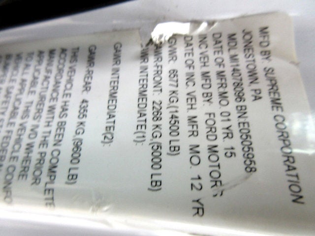 2015 Ford Econoline Commercial Cutaway E-450 SERVICE BODY,, PROPANE FUEL