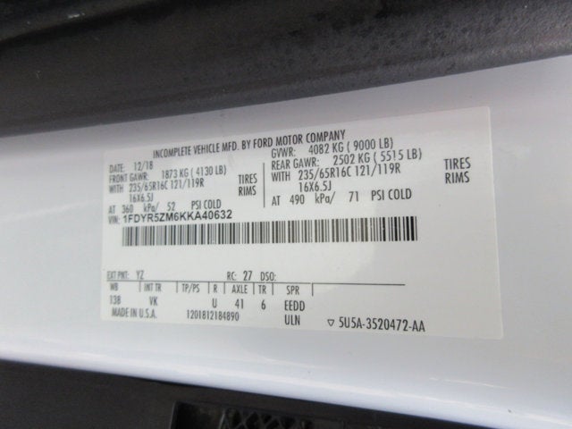 2019 Ford Transit Chassis T-250, FOLDING FLATBED 10'