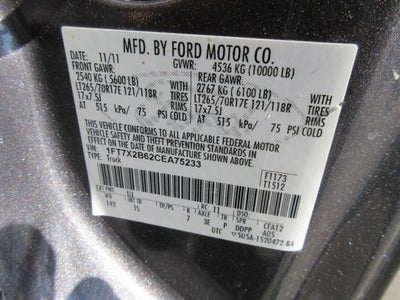 2012 Ford Super Duty F-250 SRW XL SuperCab Long Bed 4WD, SNOW PLOW