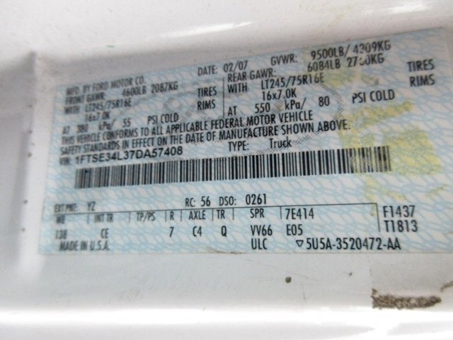 2007 Ford Econoline Cargo Van E-350 BUCKET VAN