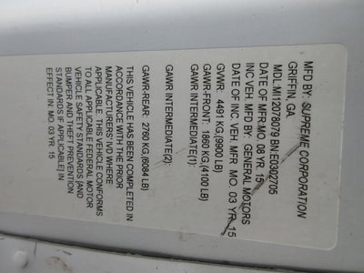 2015 Chevrolet Express Commercial Cutaway G3500, 12' CUBE VAN, 12' BOX VAN