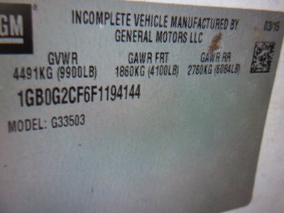 2015 Chevrolet Express Commercial Cutaway G3500, 12' CUBE VAN, 12' BOX VAN