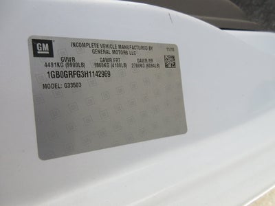 2017 Chevrolet 3500 12' ENCLOSED UTILITY, SRW Van 139"