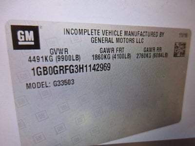 2017 Chevrolet Express Commercial Cutaway Van 139"