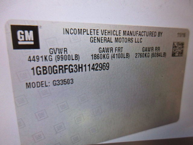 2017 Chevrolet Express Commercial Cutaway Van 139"