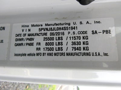 2017 Hino 268A Kargo King, Roll Off Deck, DUMPSTER