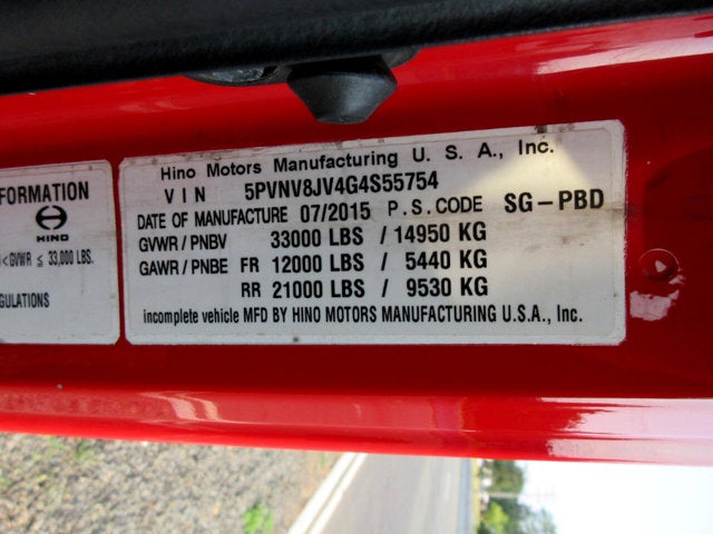 2016 Hino 338 26' STAKE BED, FLAT BED TRUCK