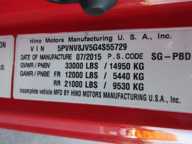2016 Hino 338 26' FLAT BED